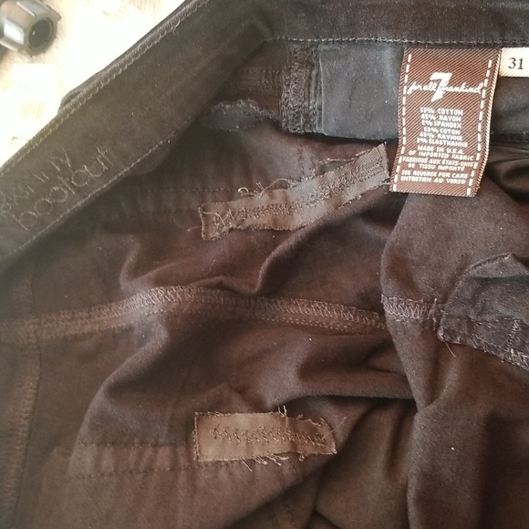 7 for All Mankind Black Velvet Skinny Bootcut Jean's Sz. 31 - Picture 14 of 16